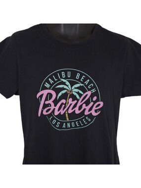 Barbie T Shirt Womens Size XL Black Mattel Malibu Beach Los Angeles